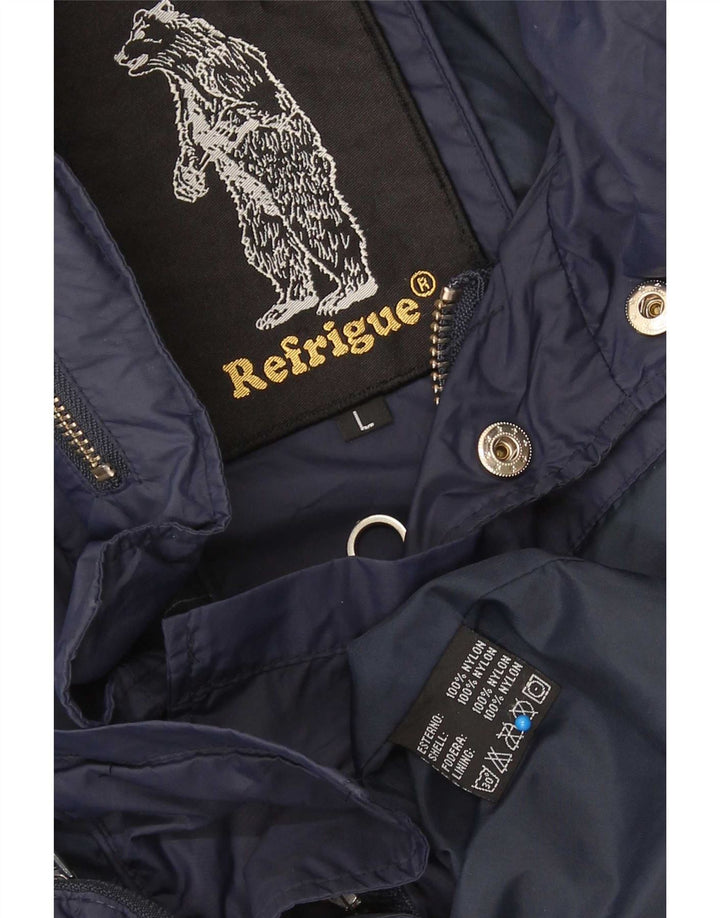 Giacca da uomo Refrigue UK 40 Large in nylon blu navy
