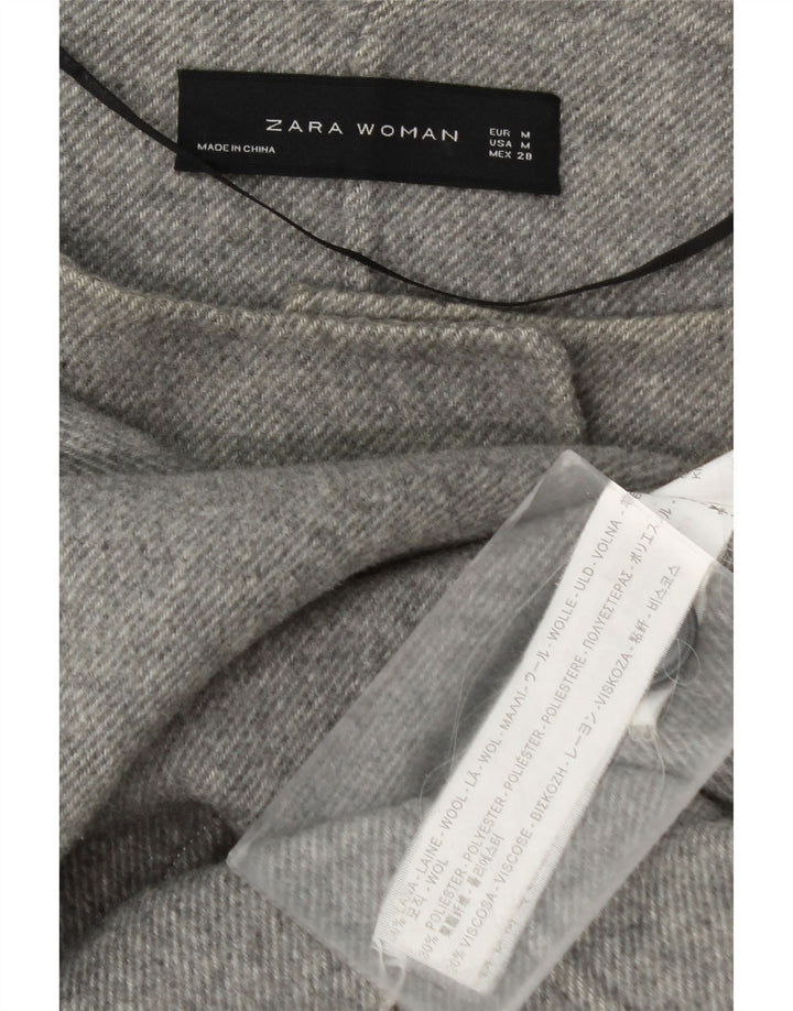 Cappotto doppiopetto da donna Zara UK 12 Lana grigio medio