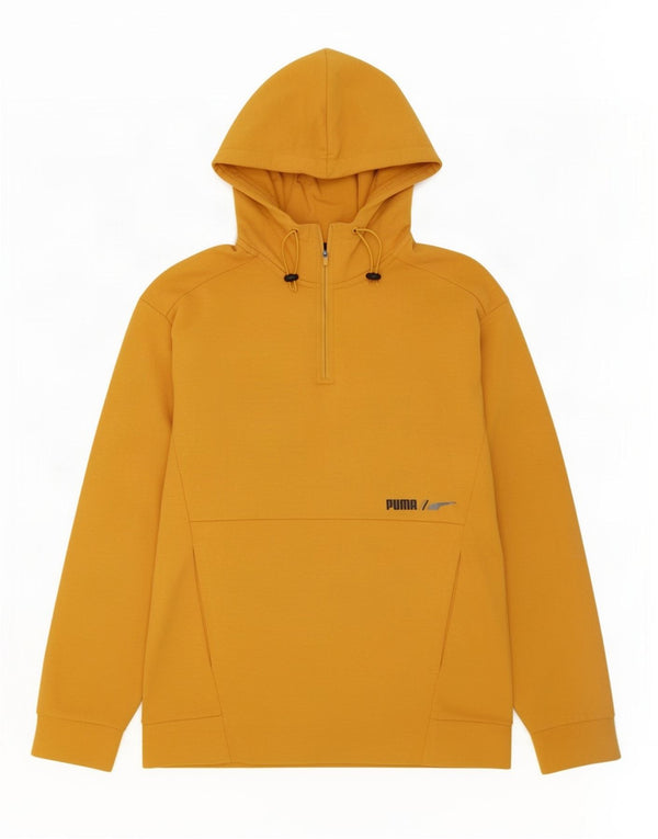 Felpa con cappuccio da uomo Puma in cotone giallo medio