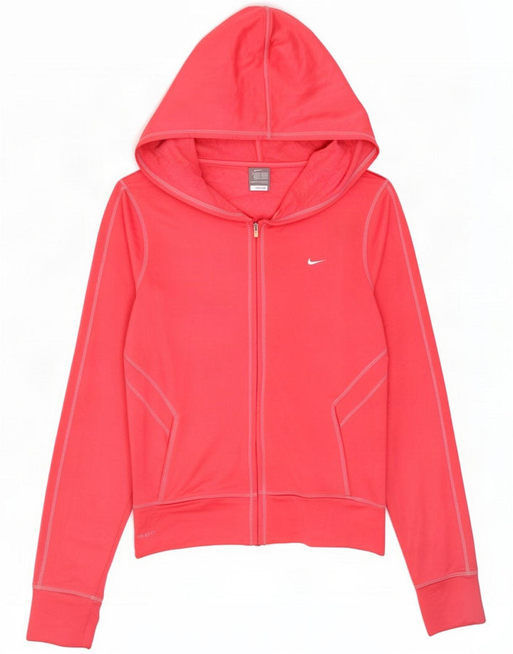 Maglione con cappuccio e zip da donna Nike UK 10/12 Poliestere rosa medio