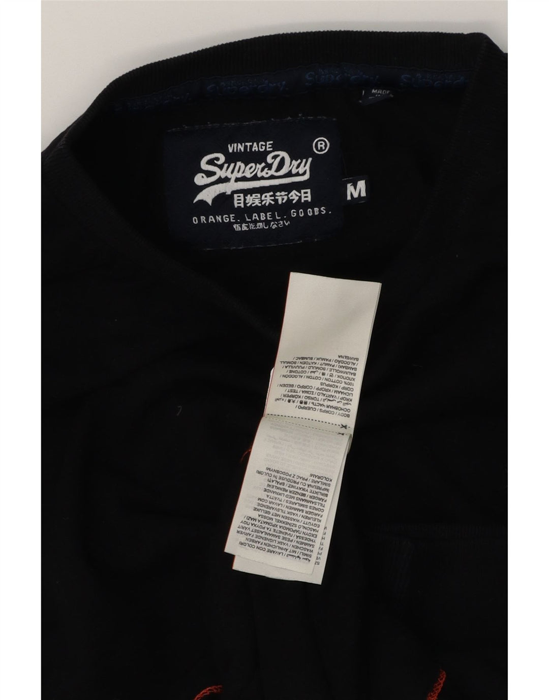 Top da uomo a maniche lunghe SUPERDRY in cotone nero medio
