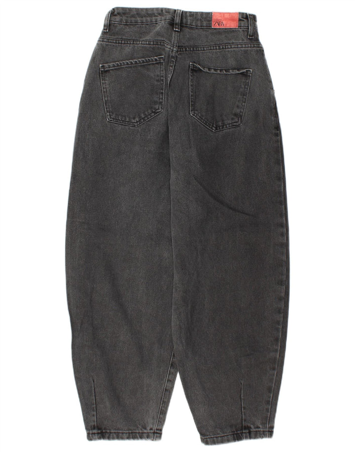 Jeans ZARA da donna a vita alta con taglio a palloncino EU 34 2XS W24 L25 Grigio
