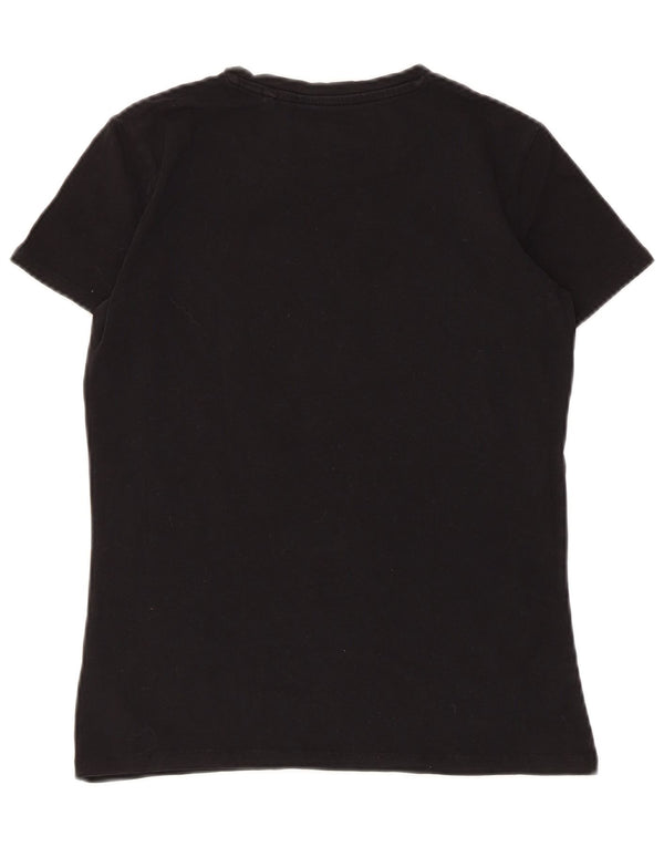 Guess T-shirt grafica da donna UK 6 XS Nero Cotone