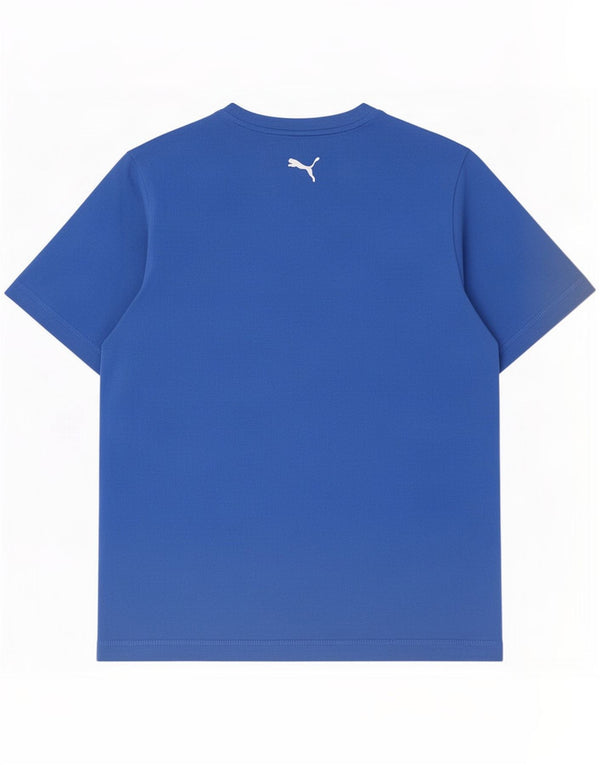 T-shirt grafica da uomo Puma Top in cotone blu medio