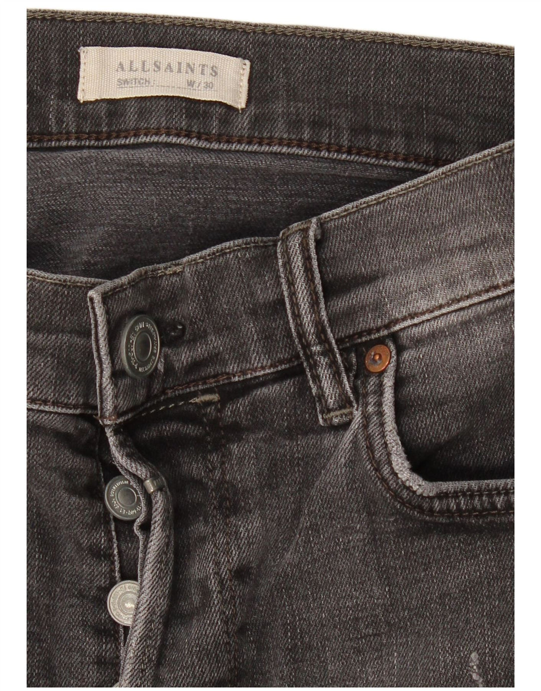 Pantaloncini di jeans da uomo All Saints W30 Grigio medio