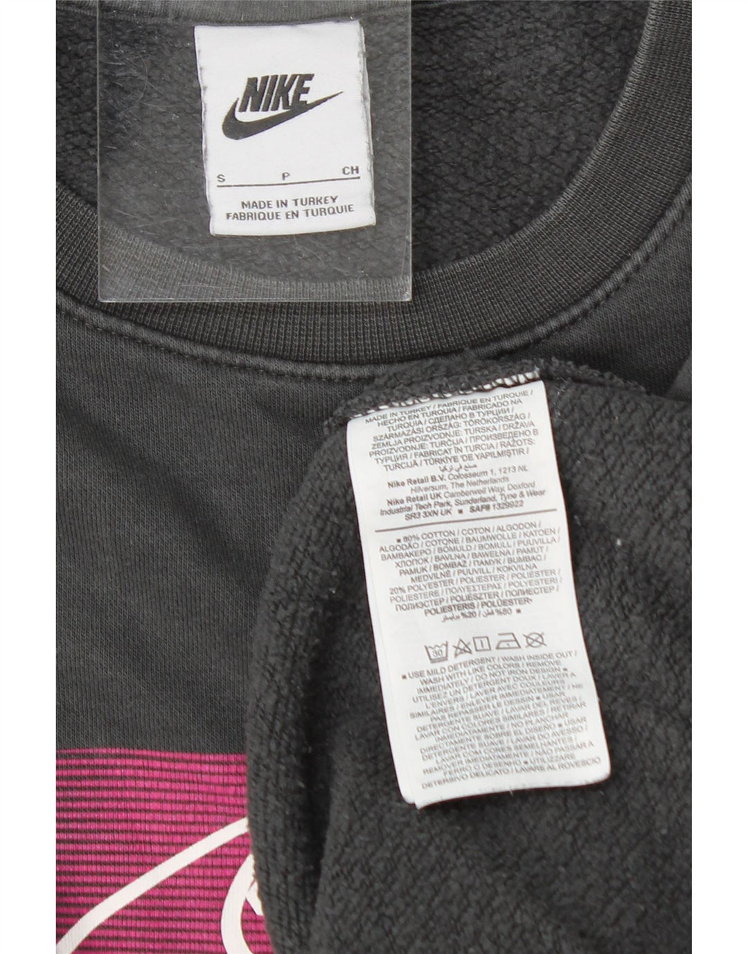 NIKE Mens Graphic Sweatshirt Jumper Small Grey Cotton Vintage Nike and Second-Hand Nike from Messina Hembry 