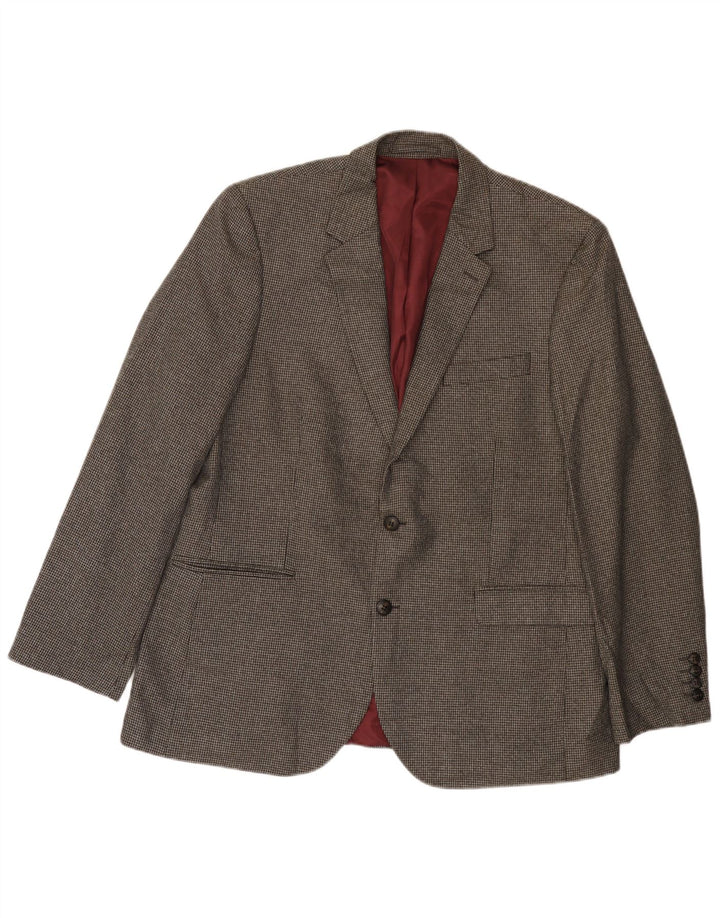 MARKS & SPENCER Giacca blazer da uomo a 2 bottoni UK 38 pied de poule grigio medio