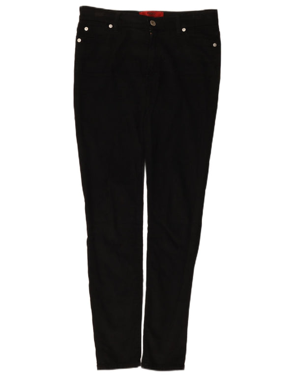 Pantaloni slim da donna in velluto a coste Hugo Boss W26 L29 cotone nero
