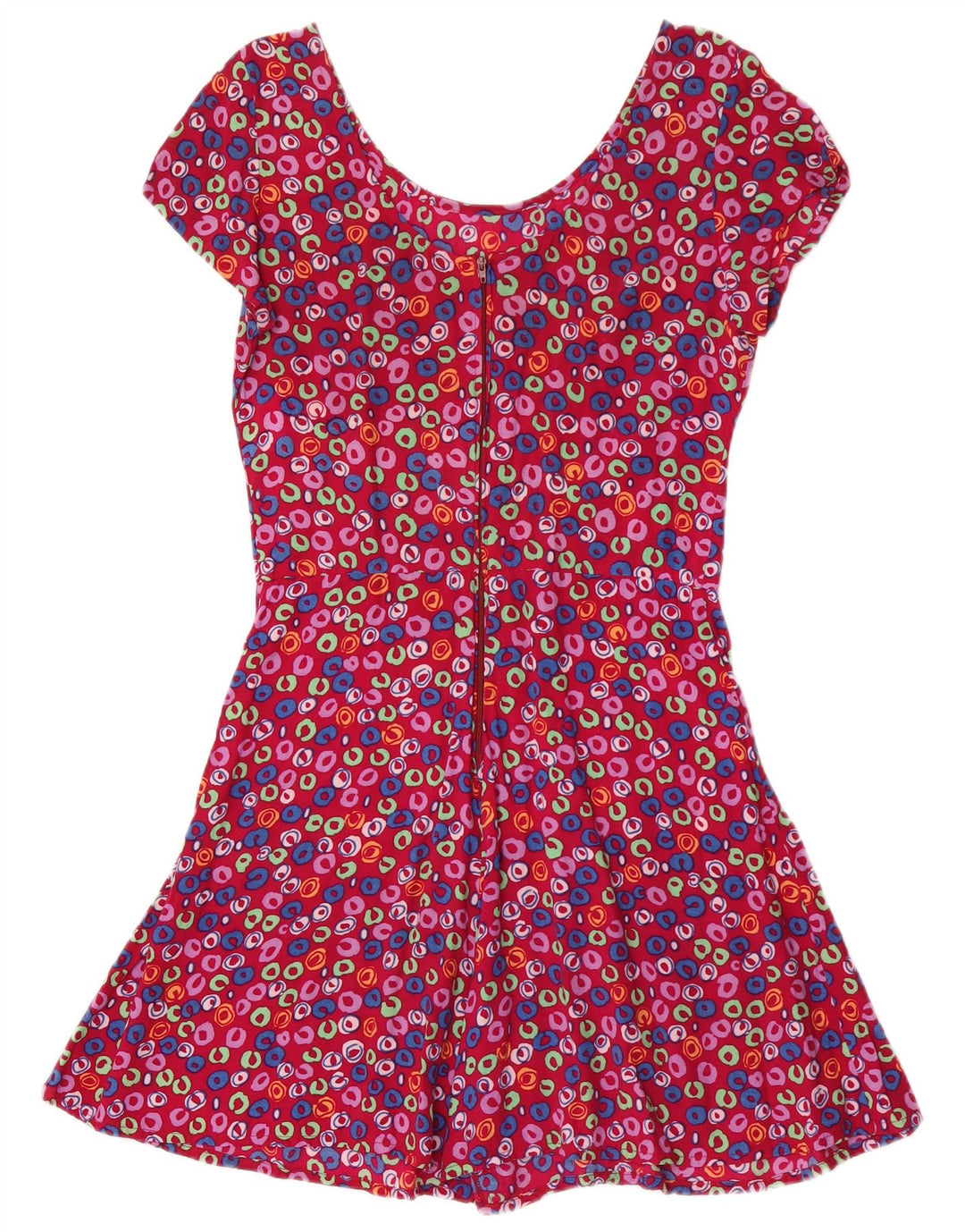 Tutina vintage da donna UK 12 rosa medio floreale
