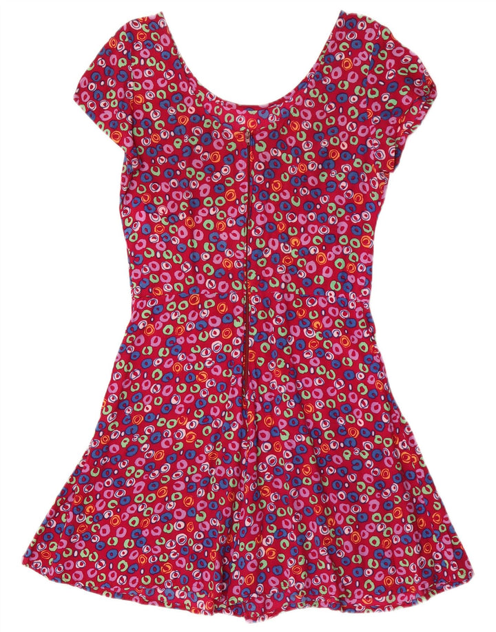 Tutina vintage da donna UK 12 rosa medio floreale