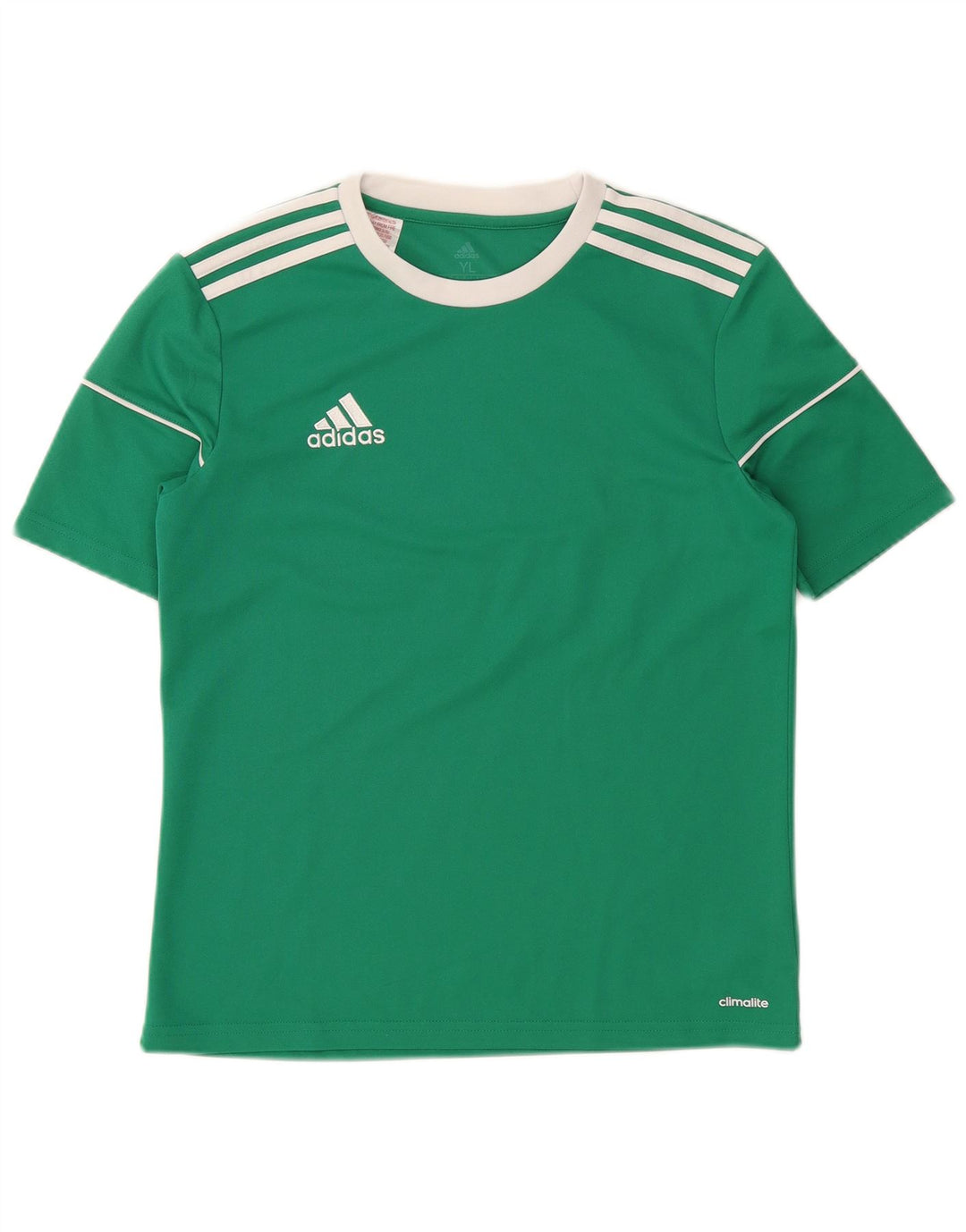 ADIDAS Boys Climalite T-Shirt Top 13-14 Years Large Green Polyester