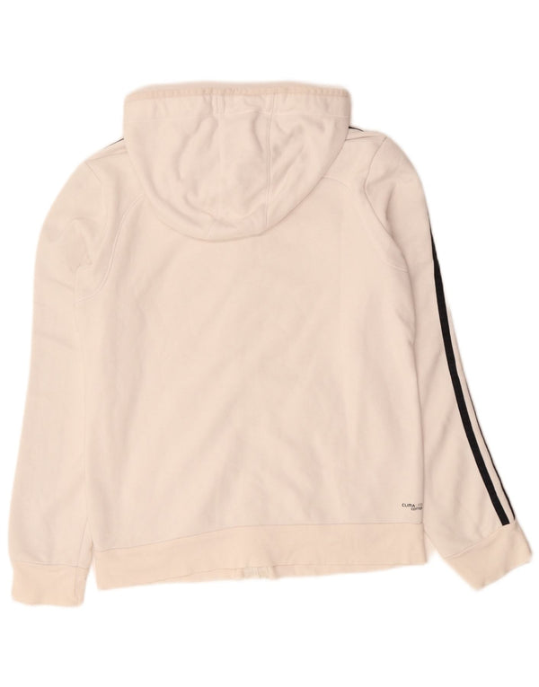 Maglione con cappuccio e zip ADIDAS da donna Climalite UK 12/14 Cotone bianco medio