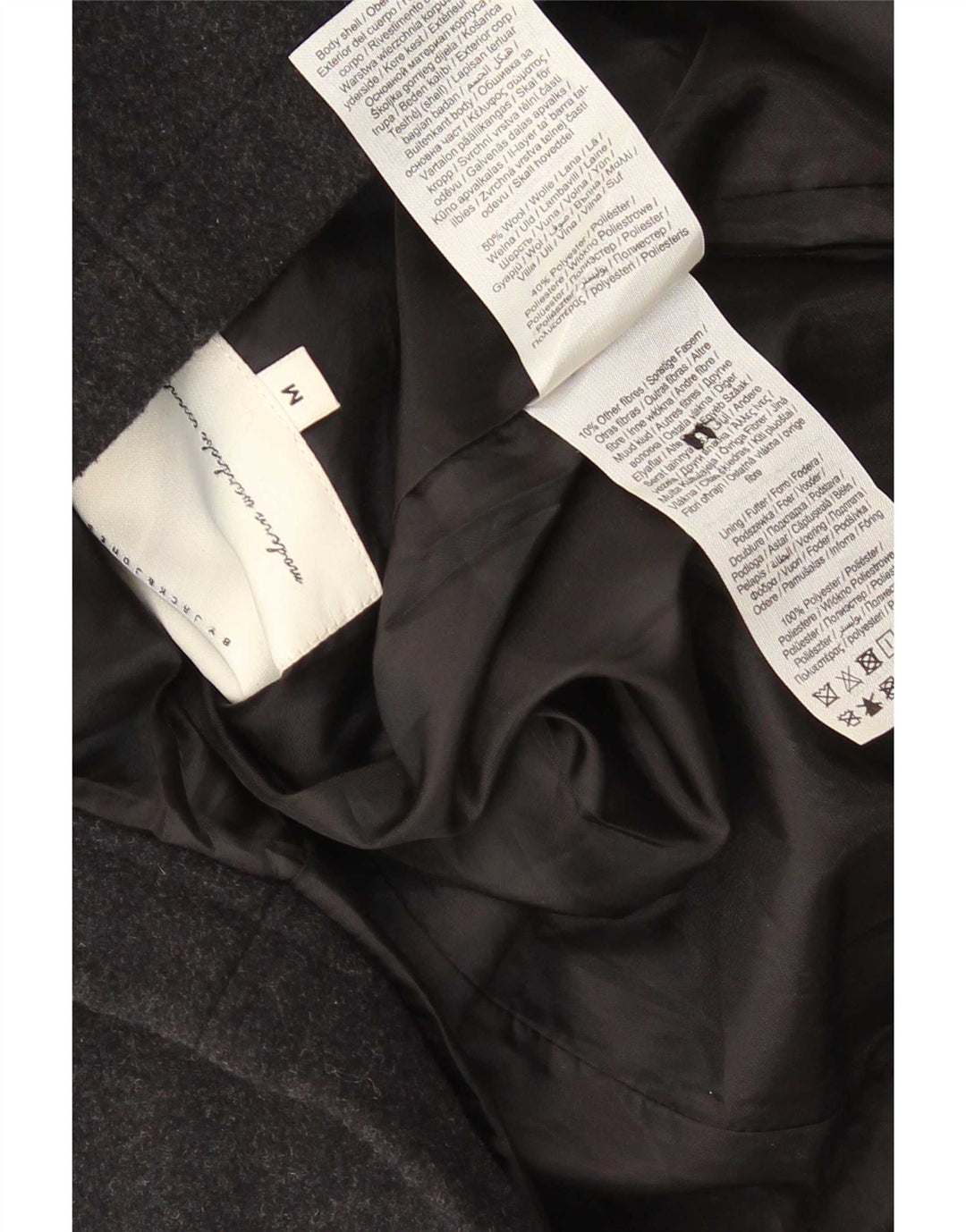 Cappotto da uomo Jack & Jones UK 38 lana nera media