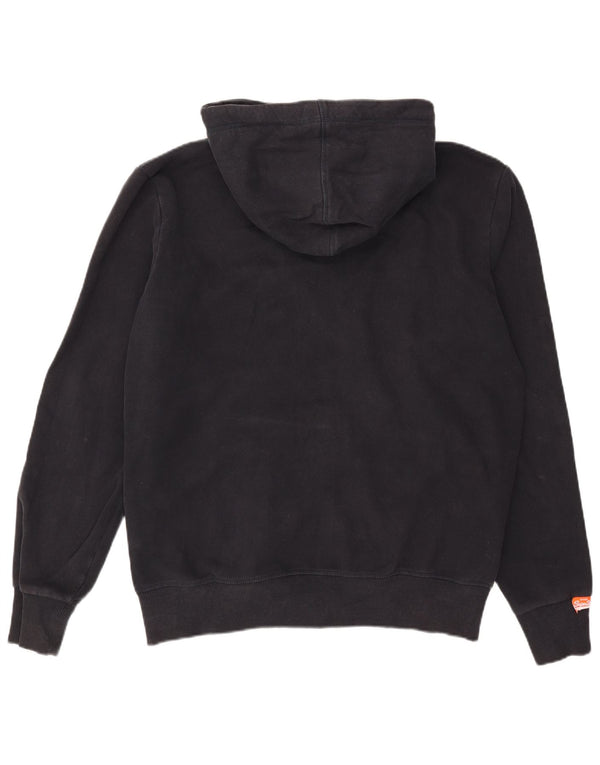 Maglione con cappuccio e zip da uomo Superdry 2XL in cotone nero