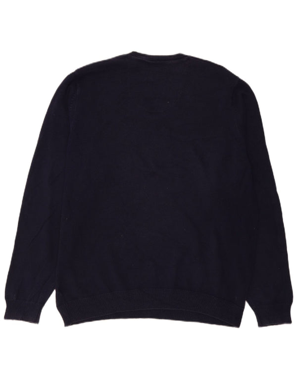 Maglione da uomo Marks & Spencer vestibilità regolare con scollo a V grande blu navy