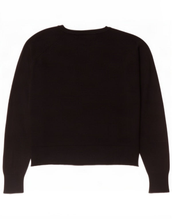 Zara maglione da donna oversize con scollo a barchetta UK 10 piccolo in viscosa nera