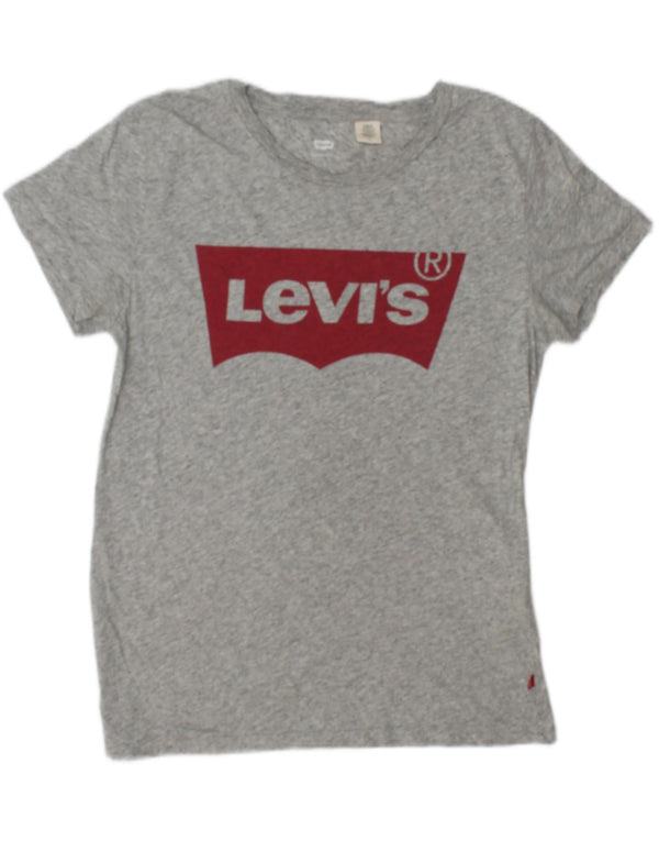 T-shirt grafica da donna Levi's Top UK 14 Cotone screziato grigio medio