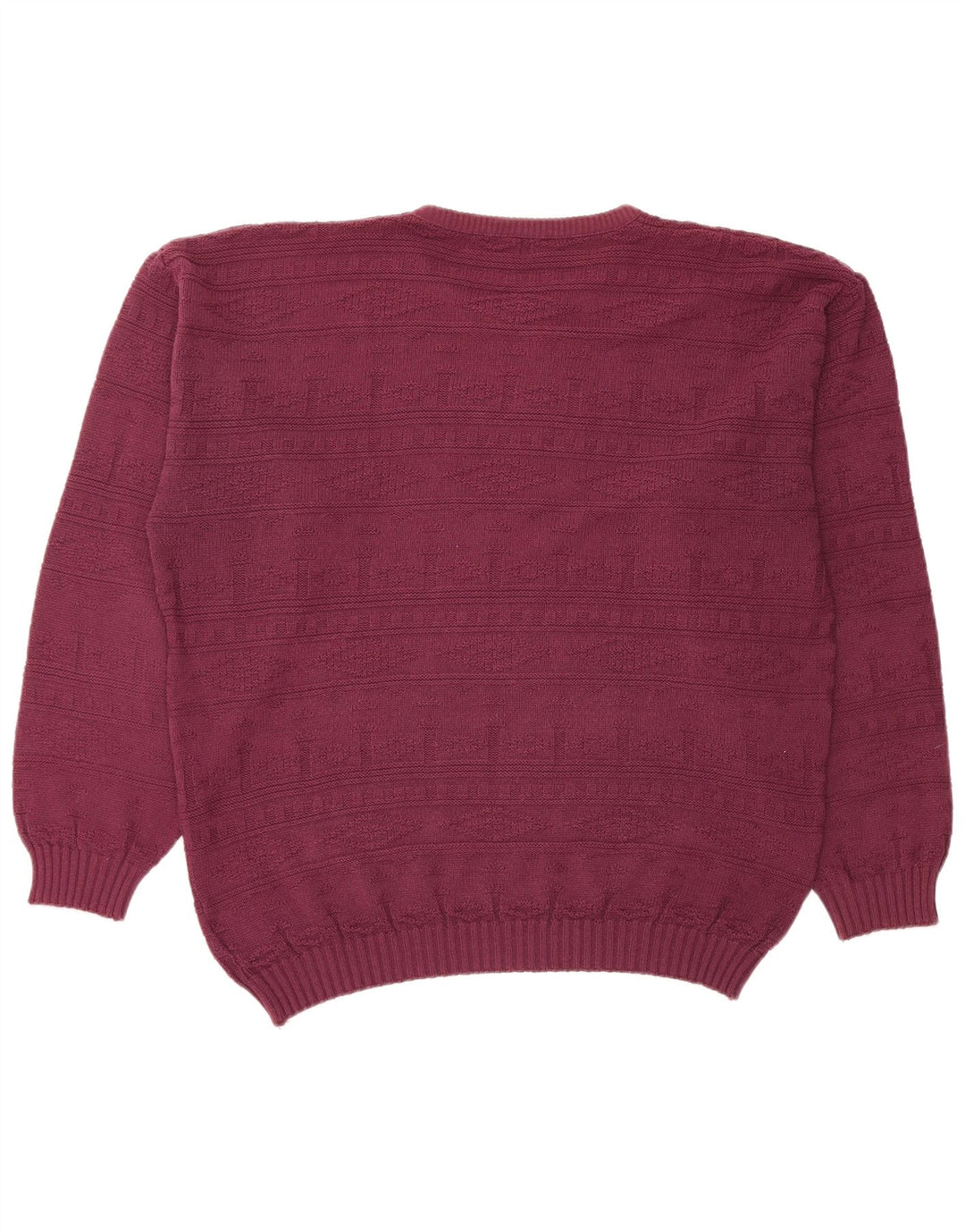 Maglione maglione girocollo da uomo VINTAGE grande bordeaux