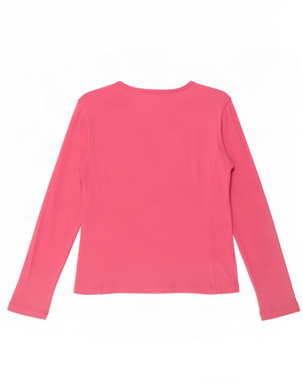 Top corto da donna Champion manica lunga UK 12 cotone rosa medio