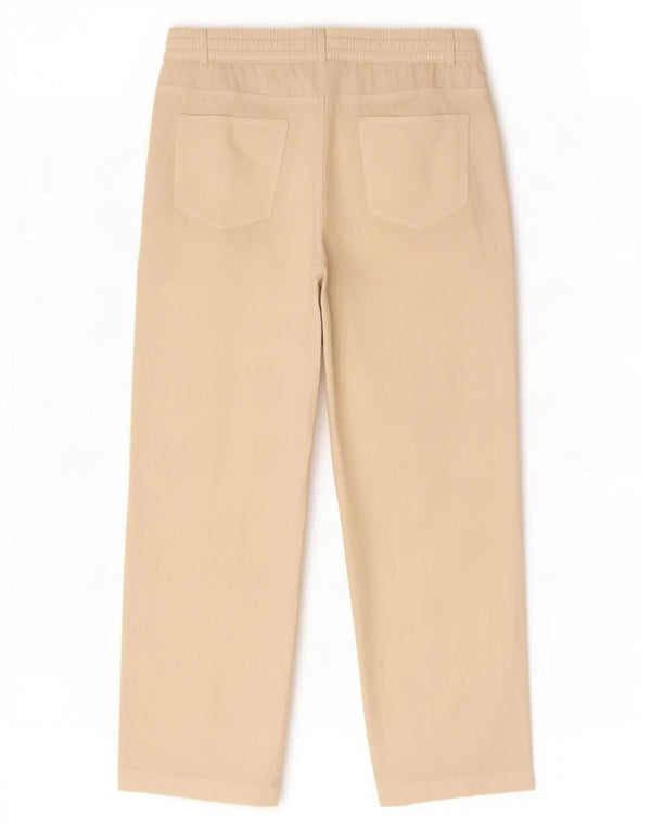 Pantaloni dritti da donna Marks & Spencer UK 14 Large W34 L29 Lino bianco