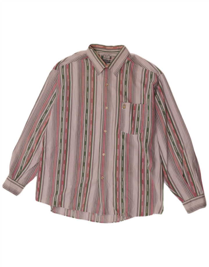 Camicia da uomo Verte Vallee XL in cotone a righe multicolore