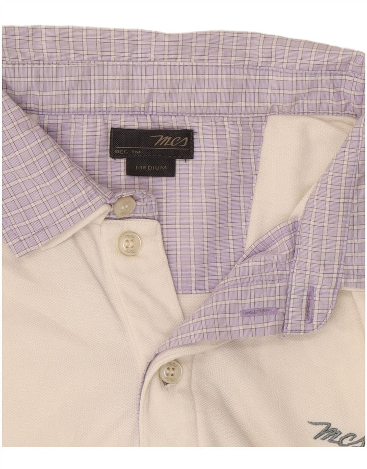 Polo da uomo Marlboro Classics in cotone color block bianco medio