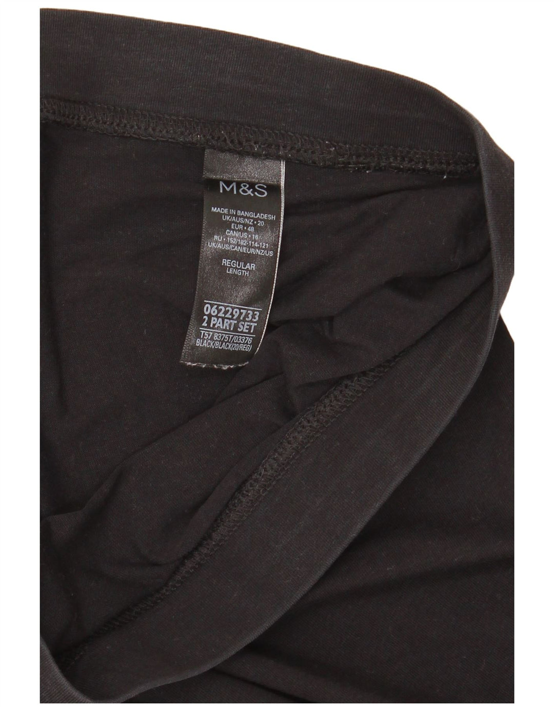 Leggings da donna Marks & Spencer UK 20 2XL Cotone nero