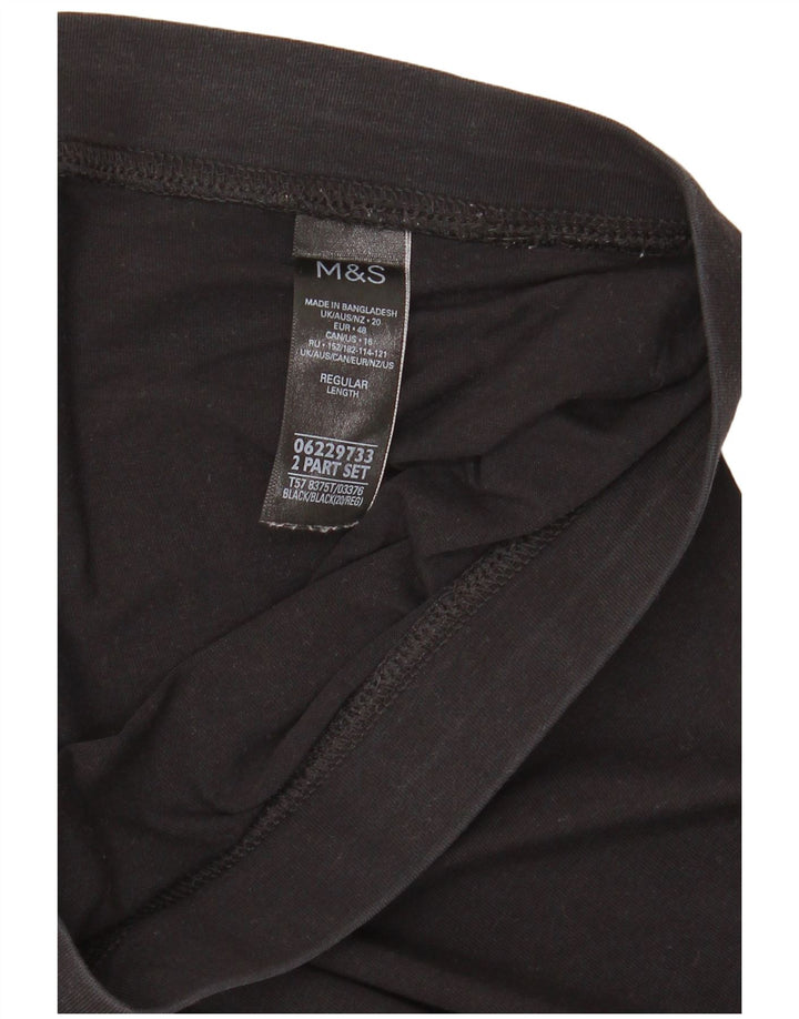 Leggings da donna Marks & Spencer UK 20 2XL Cotone nero