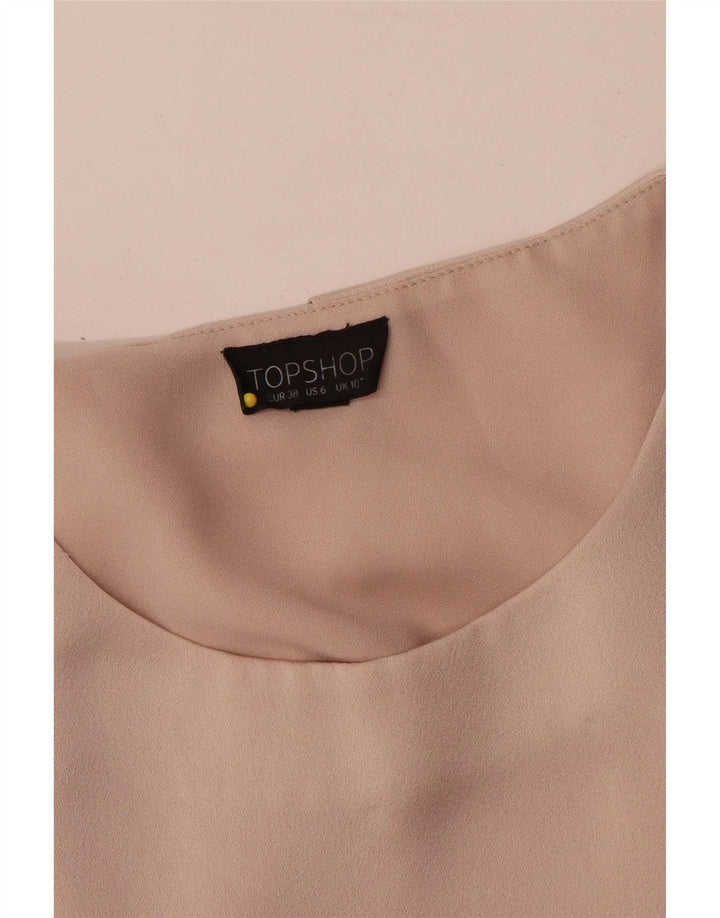 Topshop Camicetta oversize da donna Top UK 10 Small Beige Poliestere