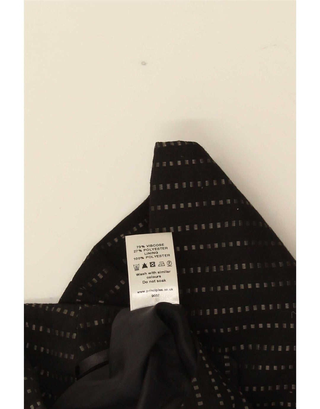 Gonna dritta midi da donna Principles UK 14 media W32 gessata nera