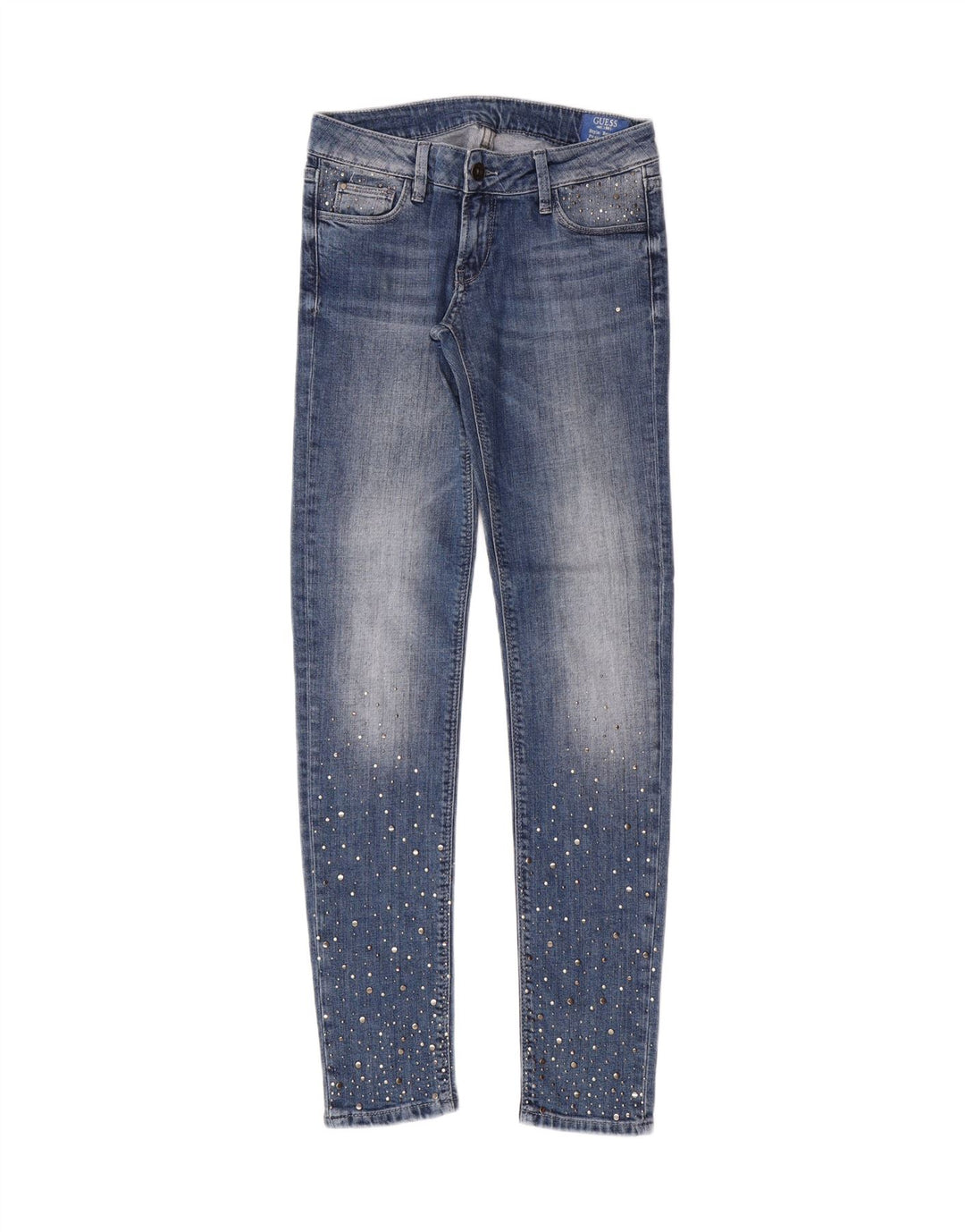 GUESS Womens Beverly Skinny Jeans W26 L30 Blue Spotted