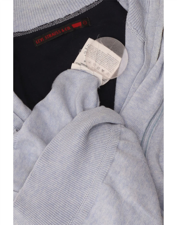 Maglione cardigan da donna LEVI'S UK 10 piccolo cotone blu