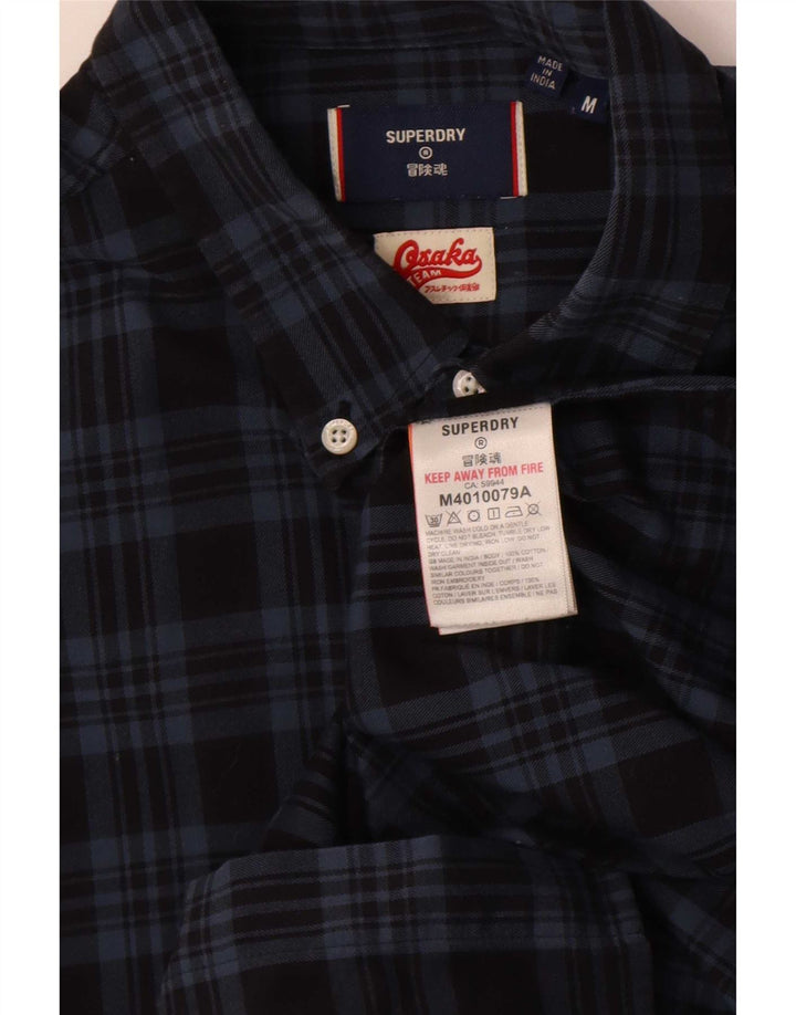 Camicia da uomo in flanella Superdry in cotone a quadri blu navy medio