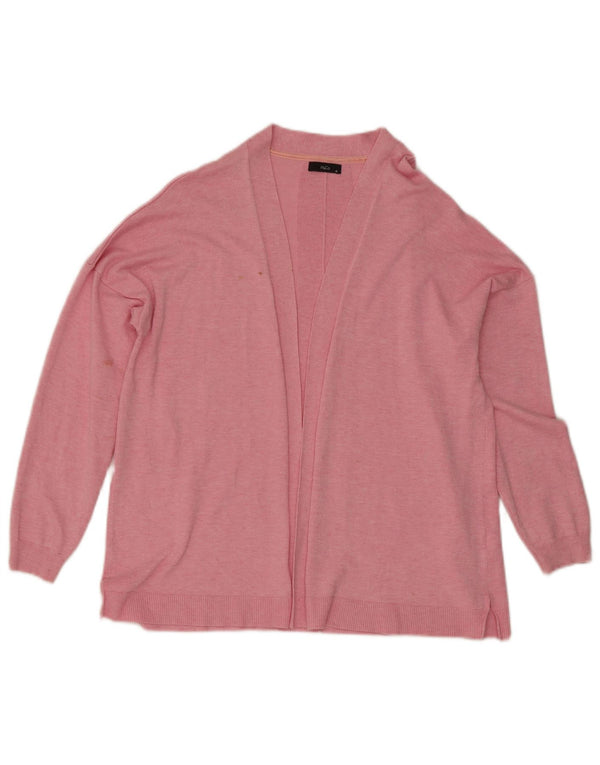 M&Co Womens Open Cardigan Sweater UK 16 Large Pink Flecked Viscose