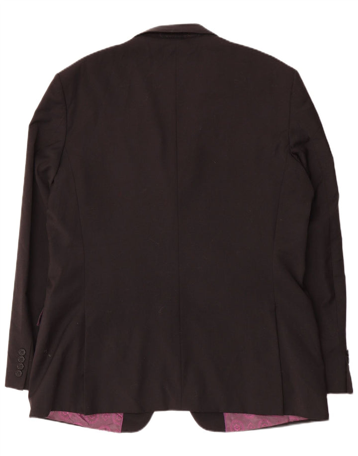 Ted Baker Giacca da uomo lunga a 2 bottoni vestibilità regolare UK 44 2XL Lana nera