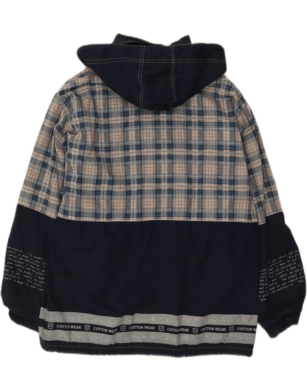 Giacca a vento con cappuccio grafica da uomo Whisper UK 40 Large Navy Check