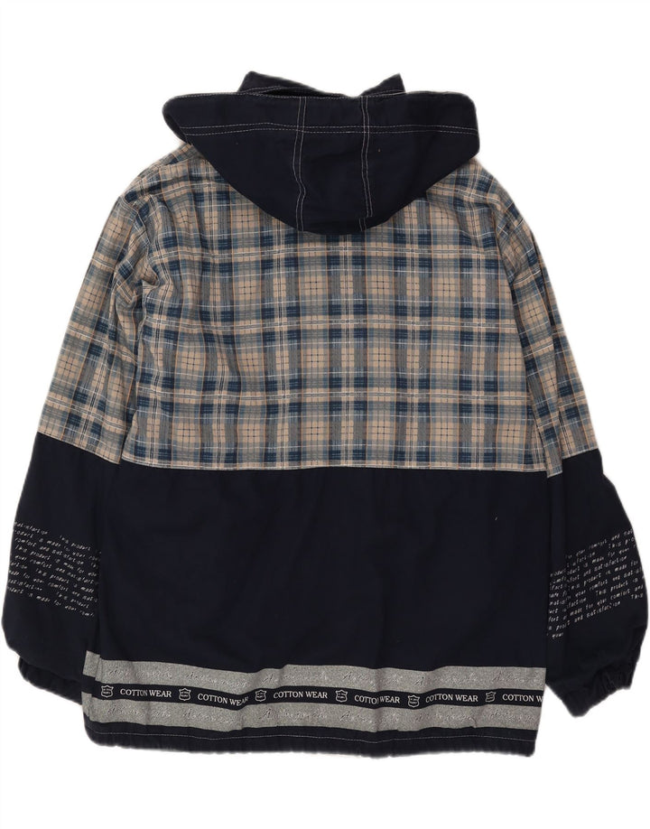 Giacca a vento con cappuccio grafica da uomo Whisper UK 40 Large Navy Check