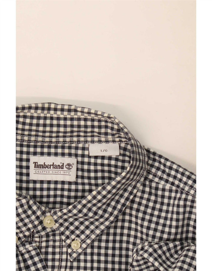 Camicia Timberland da uomo grande a quadretti neri