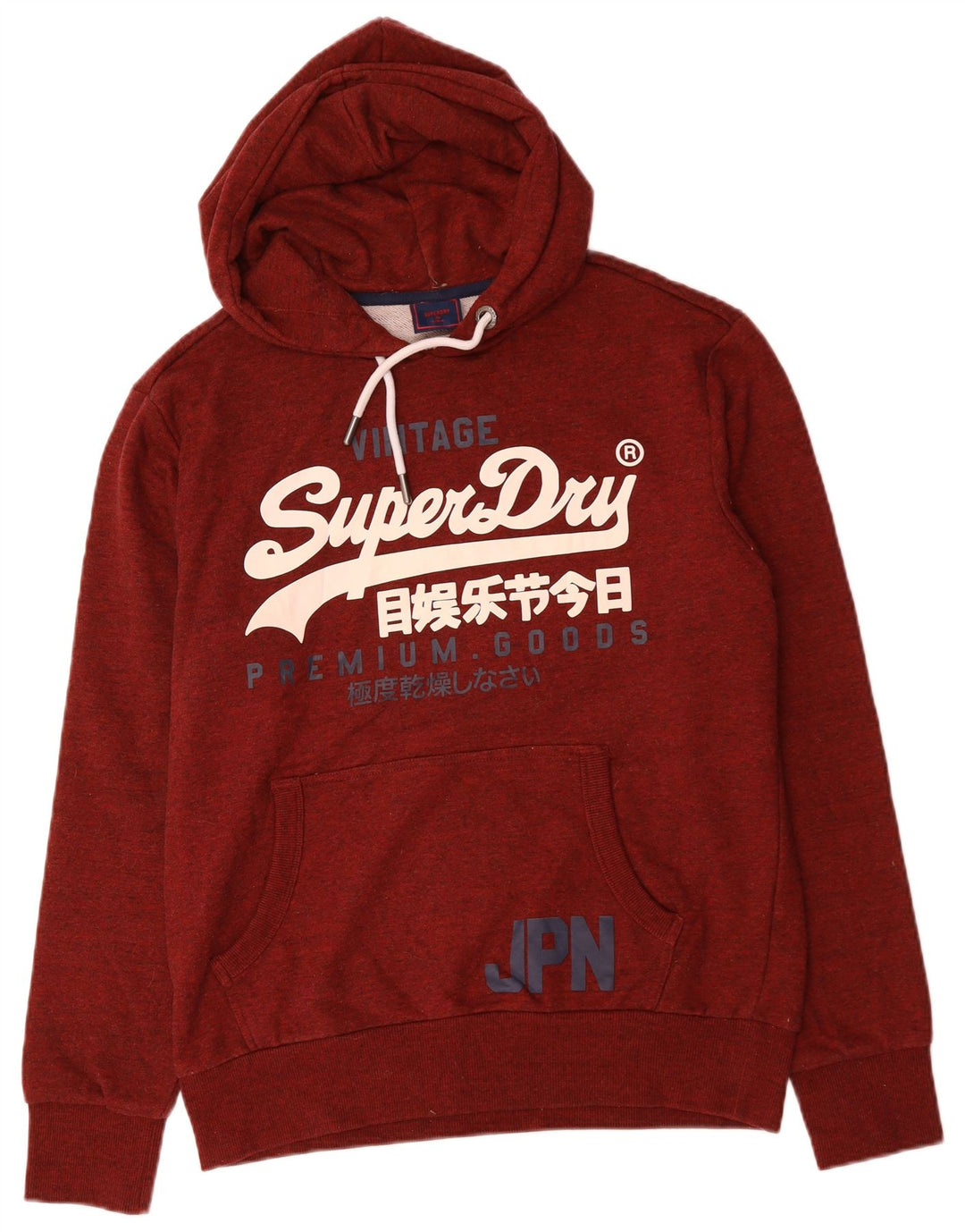 Felpa con cappuccio grafica da uomo SUPERDRY XL in cotone marrone