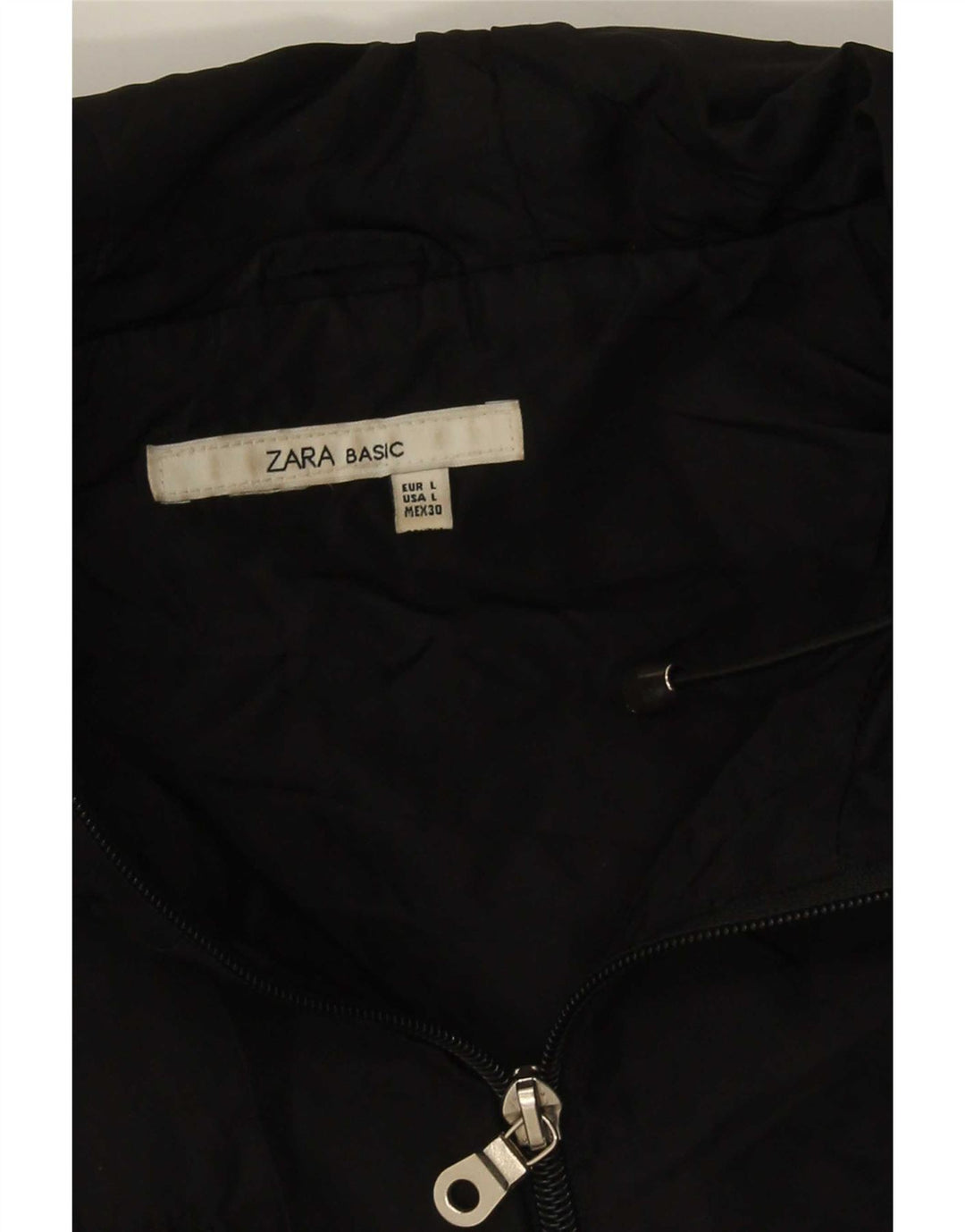 Giacca pratica con cappuccio da donna Zara UK 14 grande nera