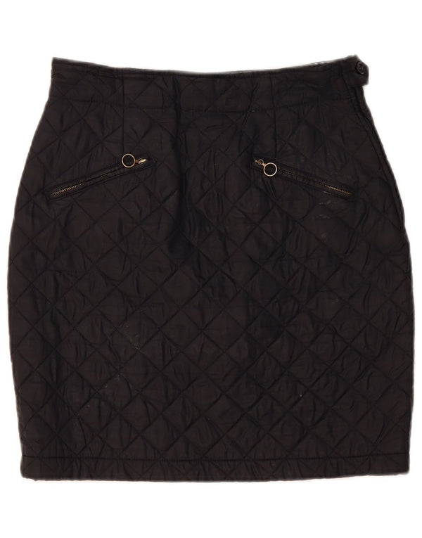 Minigonna trapuntata donna Benetton IT 44 Medium W30 Nero Poliammide
