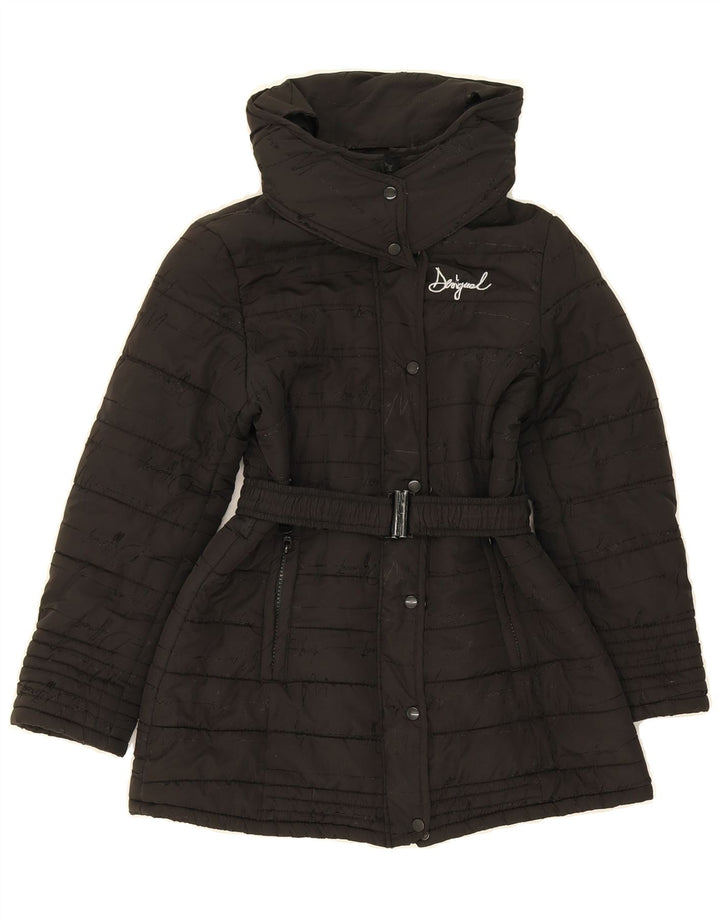 DESIGUAL Girls Padded Jacket 7-8 Years Black Vintage Desigual and Second-Hand Desigual from Messina Hembry 