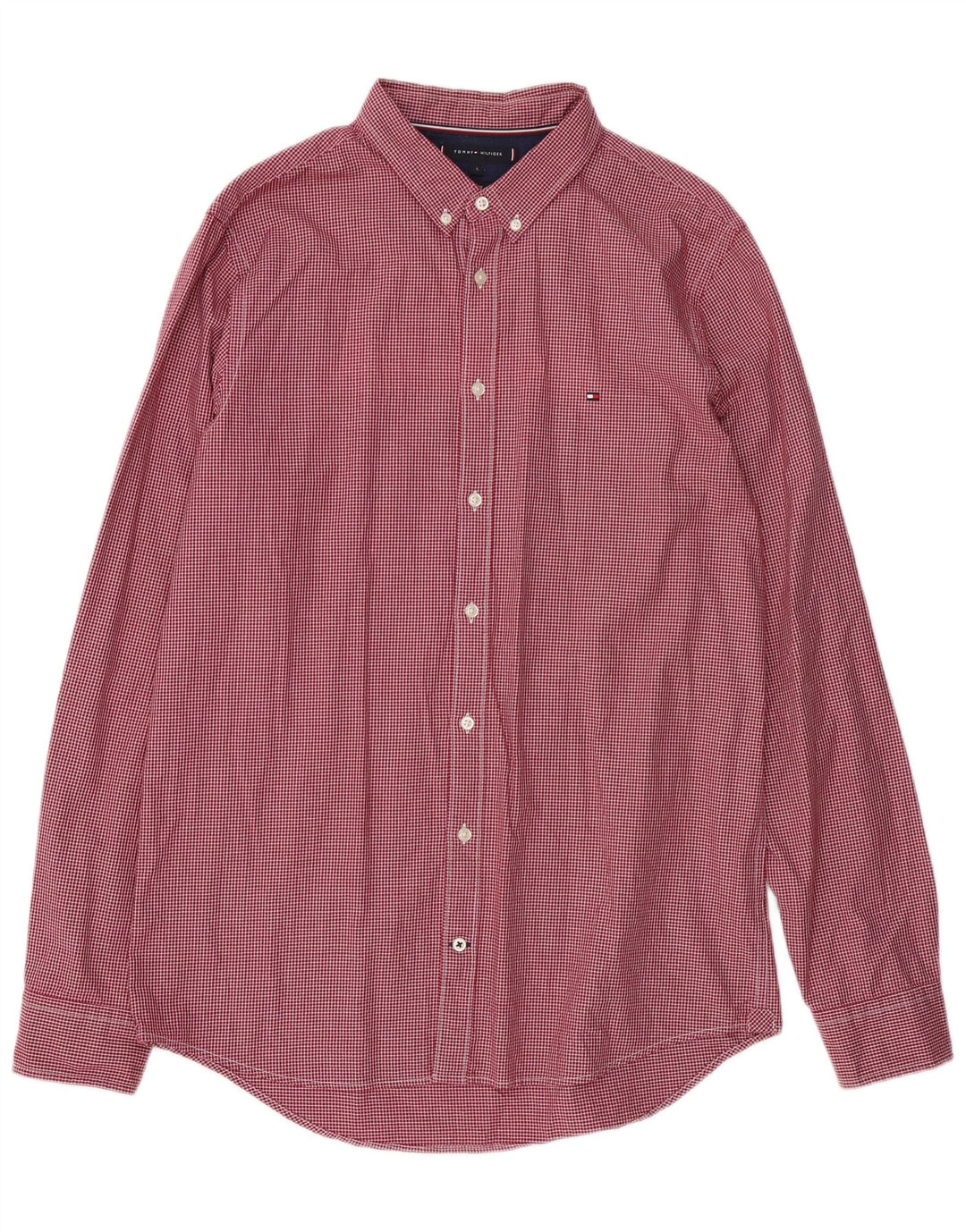 TOMMY HILFIGER Camicia slim fit da uomo in cotone a quadri rossi grandi