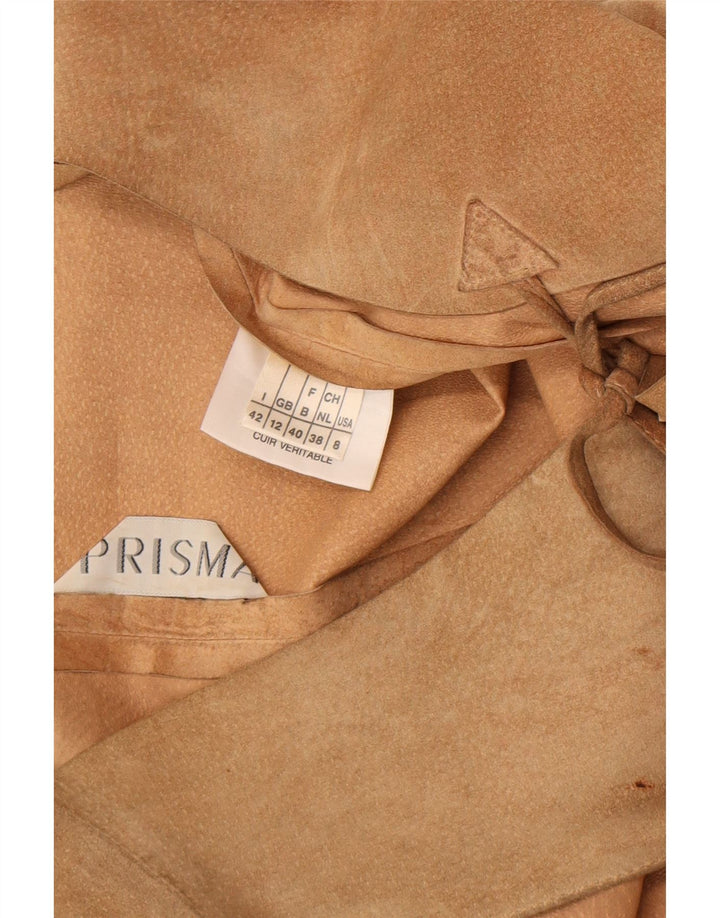 Gilet in pelle scamosciata da donna Prisma UK 12 in pelle marrone medio