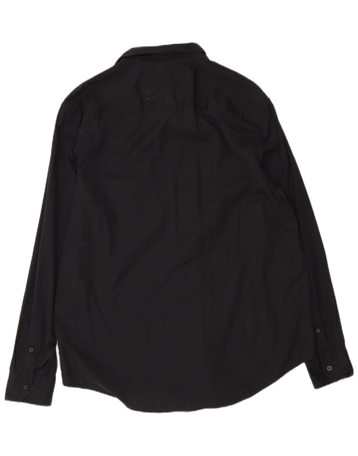 CALVIN KLEIN Camicia Uomo Cotone Media Nera