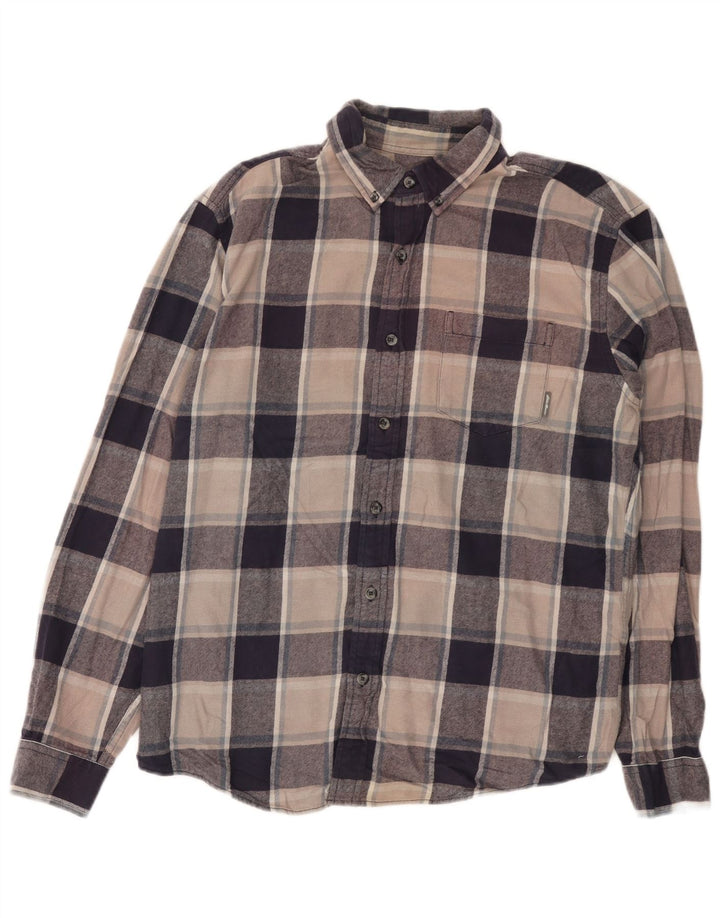 Eddie Bauer Camicia da uomo in flanella di cotone a quadri multicolore grande