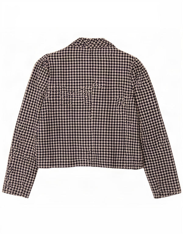 Giacca blazer a 2 bottoni da donna Mona UK 12 media pied de poule blu navy