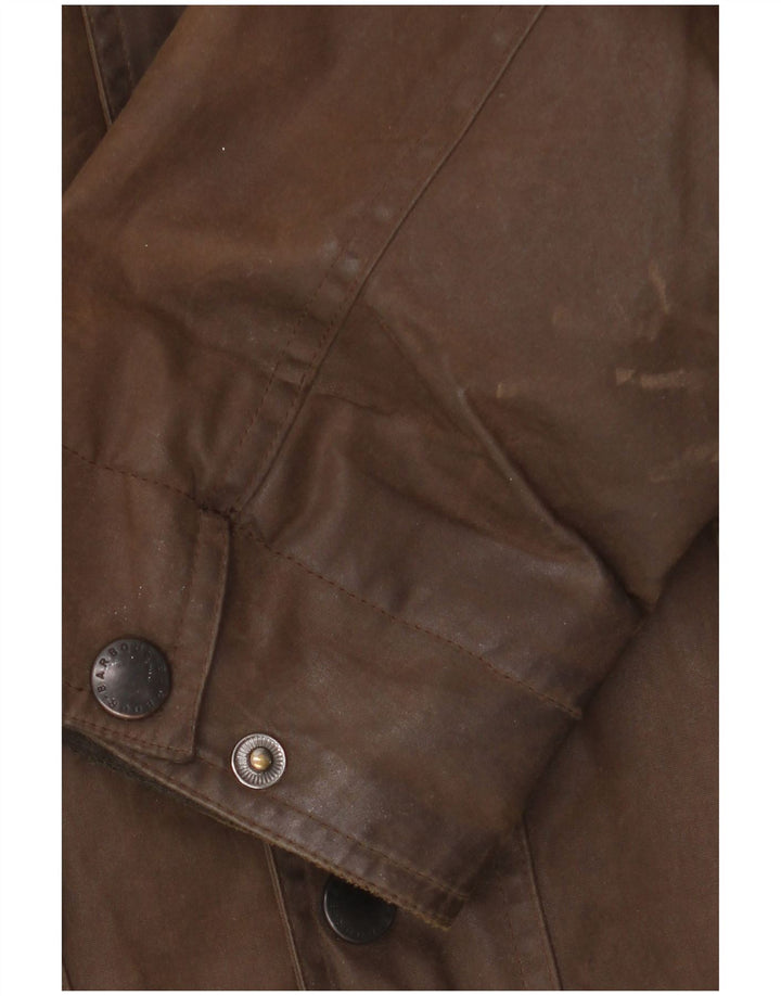 BARBOUR Giacca da uomo in cotone cerato vestibilità ampia UK 42 XL Poliuretano marrone