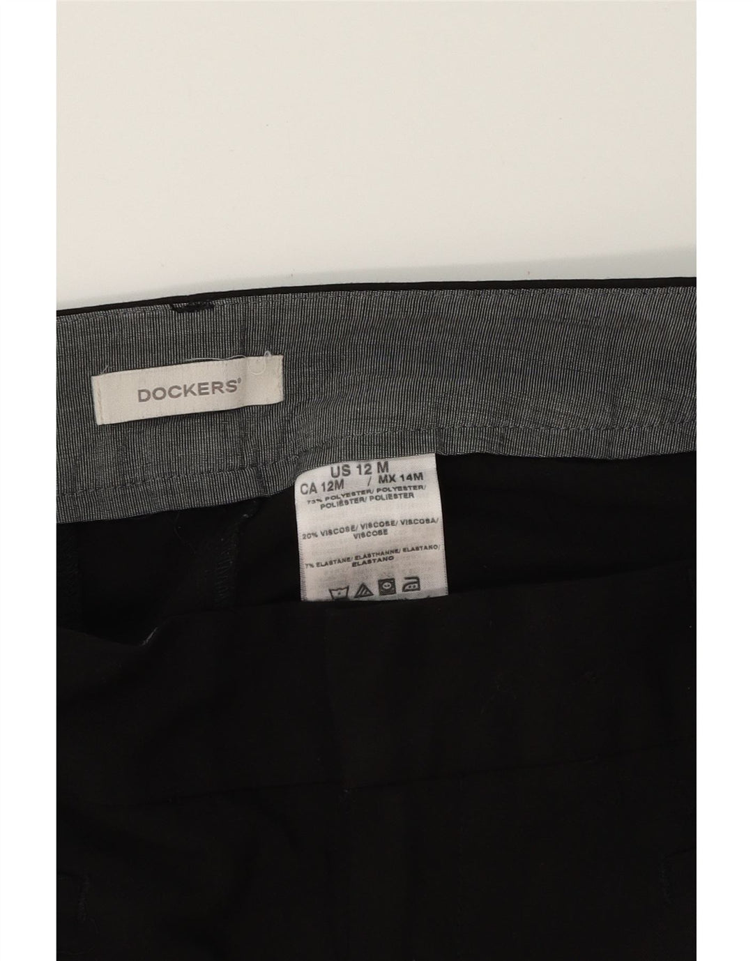 DOCKERS Womens Bootcut Casual Trousers US 12 Large W34 L27 Black Polyester Vintage Dockers and Second-Hand Dockers from Messina Hembry 