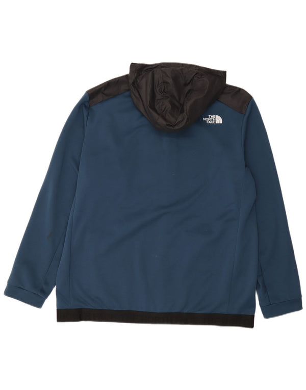Felpa con cappuccio e zip da uomo The North Face XL Poliestere color block blu navy